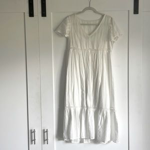 Wonderly white boho dress with slip